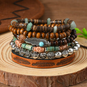 Tribal Feather Heritage Bracelet Set