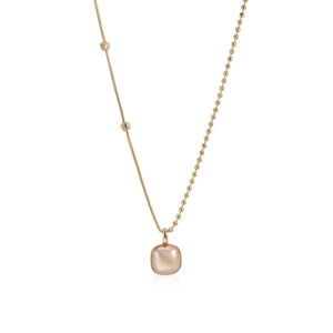 Blush Stone Dual Chain Necklace
