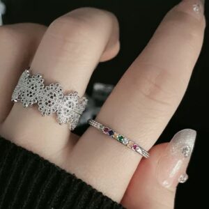 Celestial Lace Crystal Ring Set