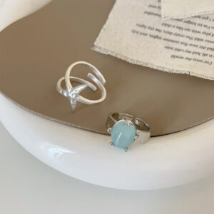 Moonstone Duo Adjustable Ring Set