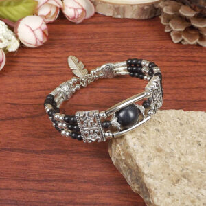 Midnight Tribal Beaded Bracelet