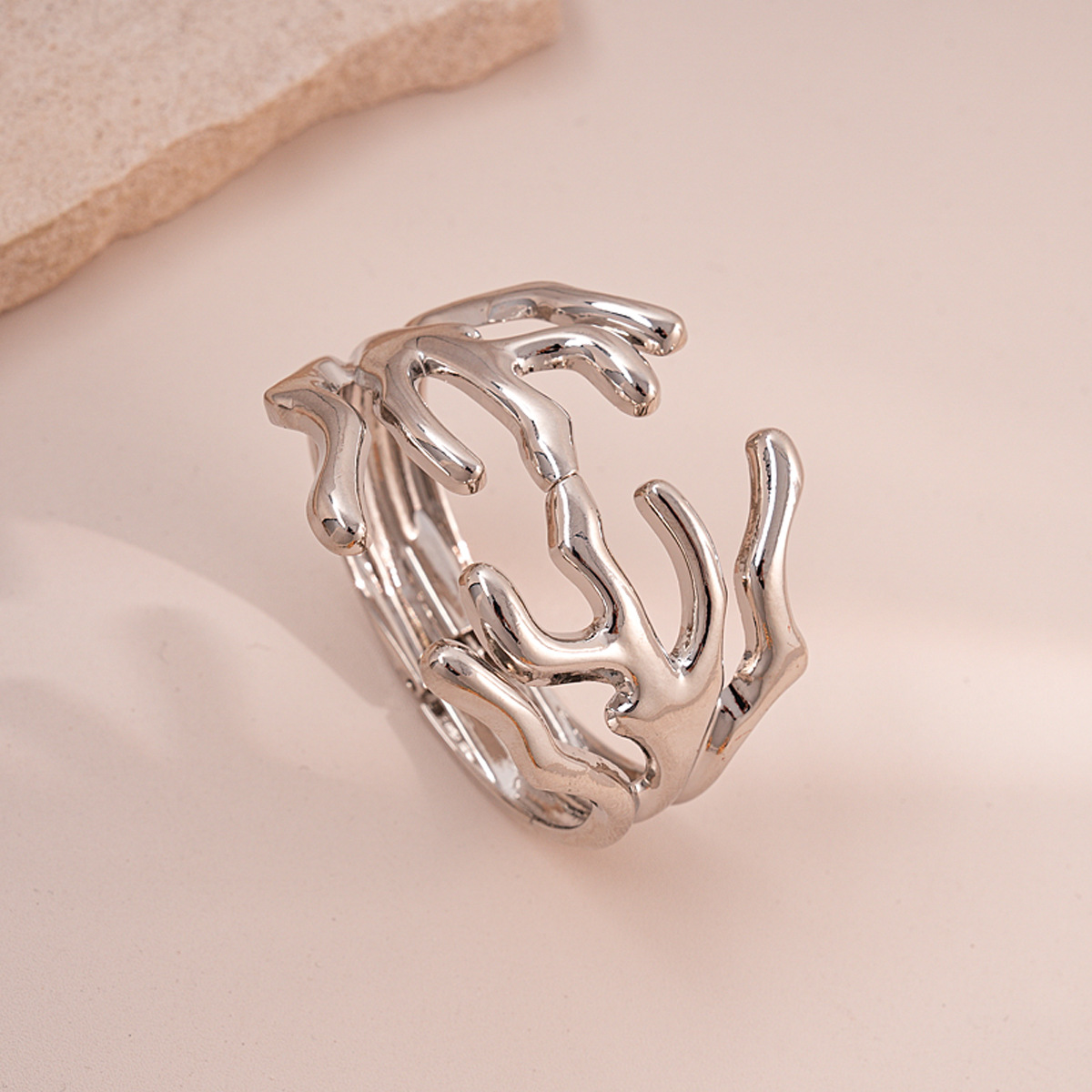 The Flared Saddle silver Hinged Cuff - Image 2