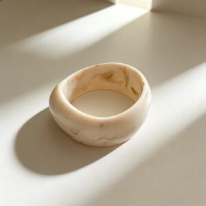 Ivory Marble Resin Bangle