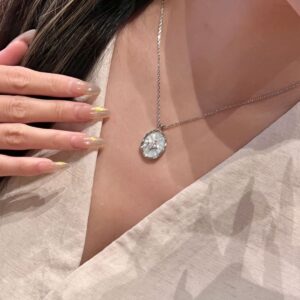 Vintage Sunburst Medallion Layered Necklace silver