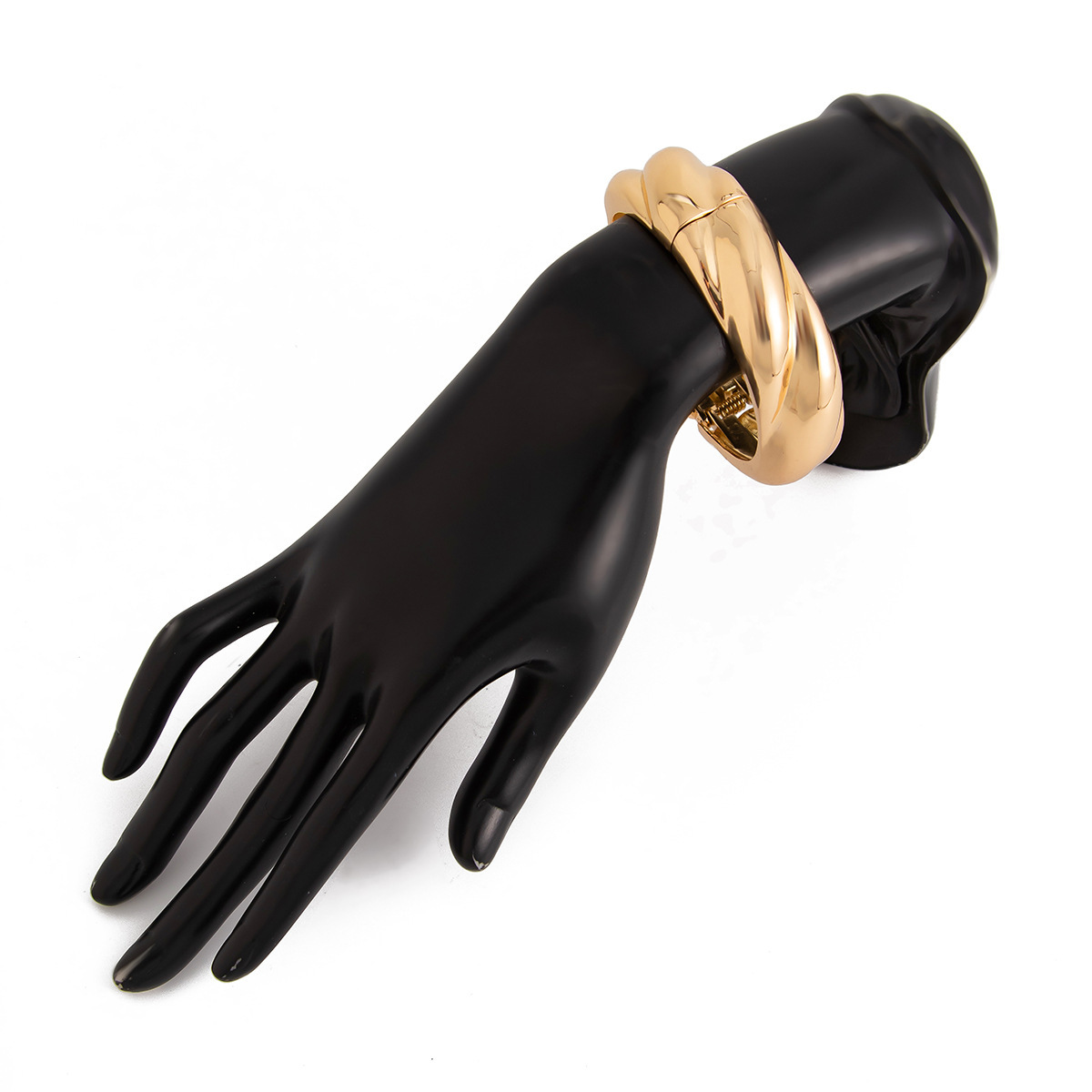 Modernist High-Shine Geometric Wrist Bangle - Image 2