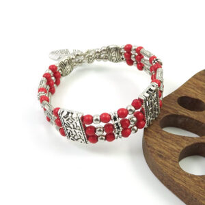 The Imperial Red Beaded Silver Panel