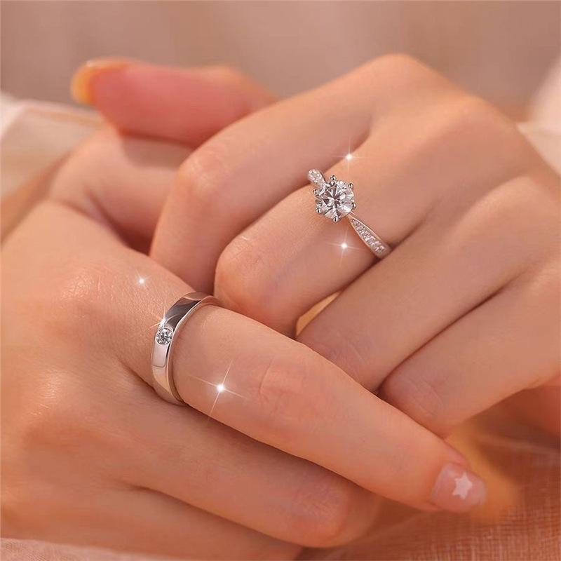 Solitaire Promise Couple Ring Set - Image 2