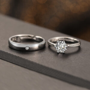 Solitaire Promise Couple Ring Set