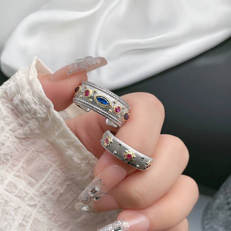 "Byzantine Royal Gemstone Band Ring"