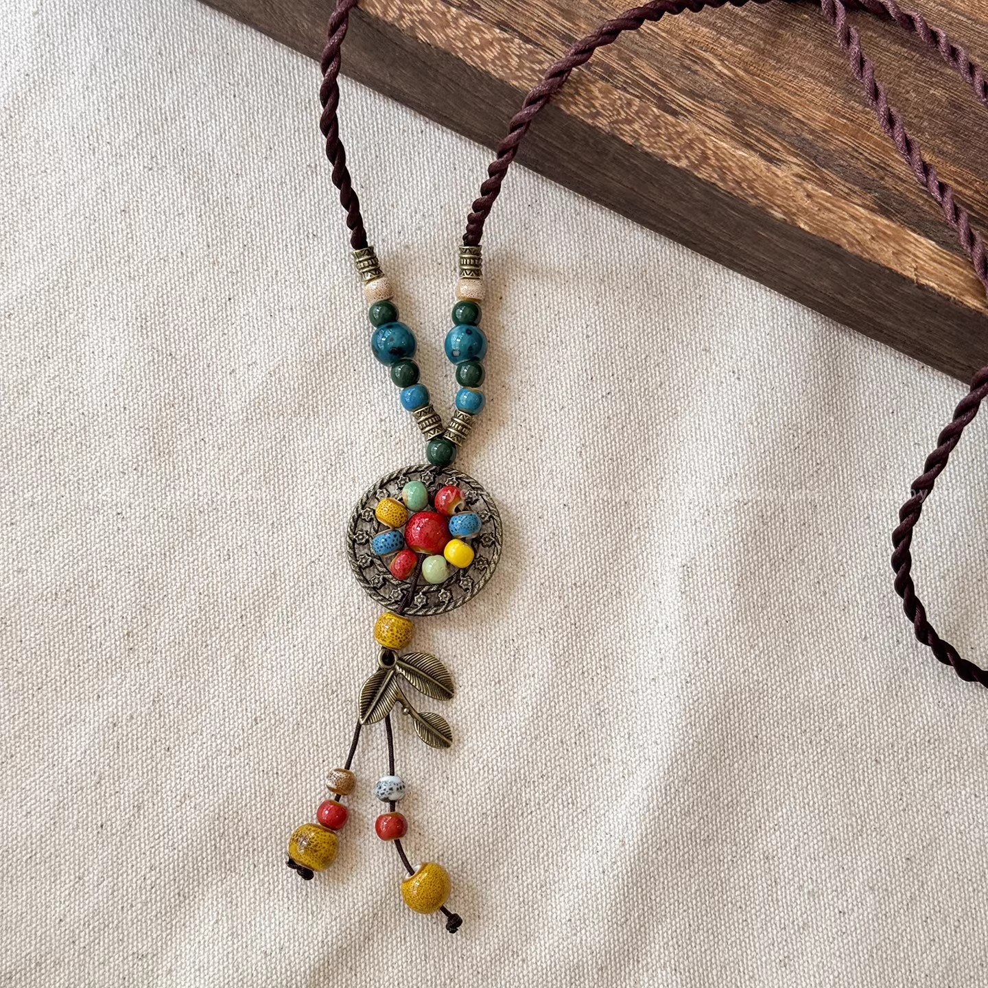 Bohemian Dreamcatcher Beaded Tassel Necklace